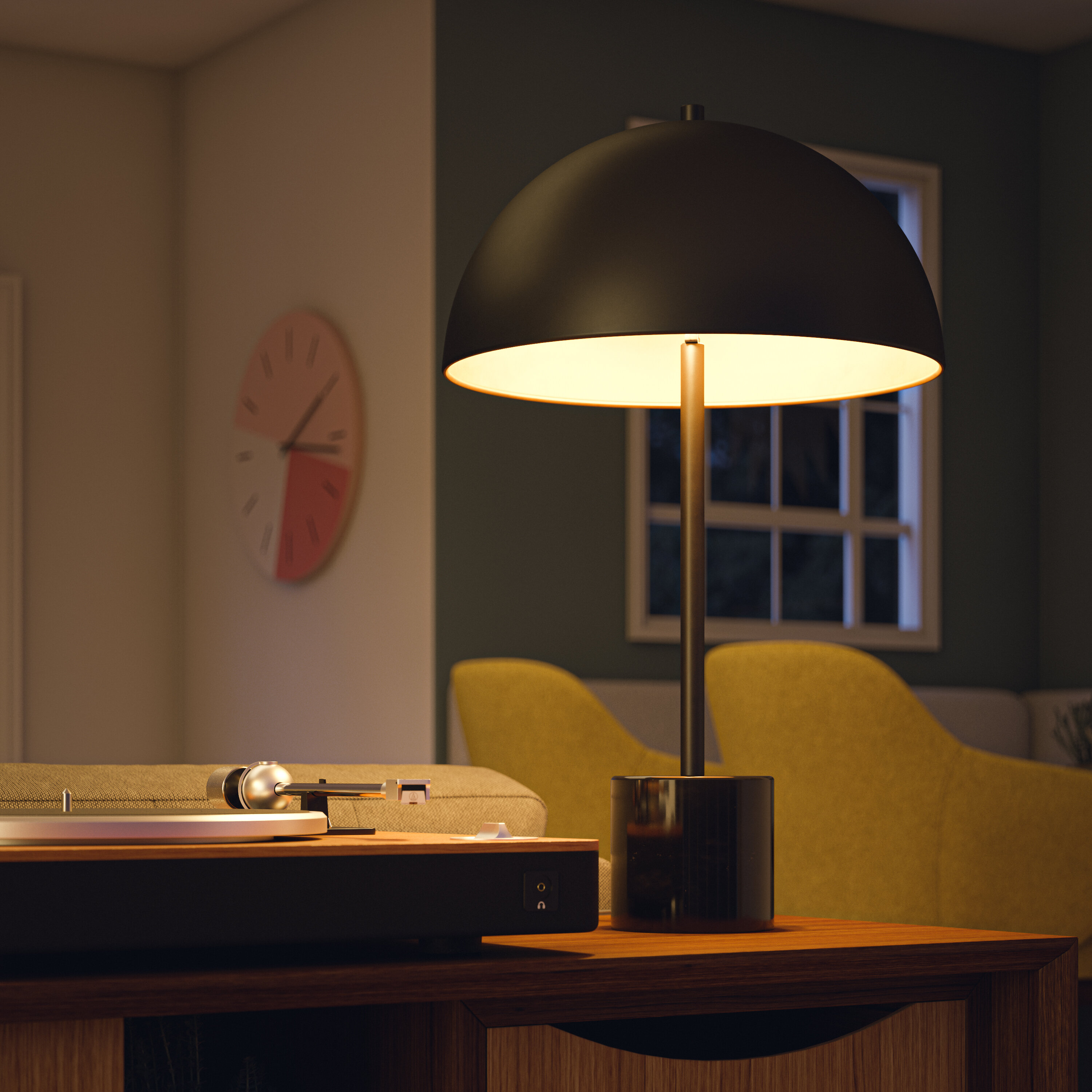 black bedside table lamp