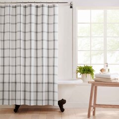 Navy Sturbridge Plaid Cotton Shower Curtain 72x72 Wine Black
