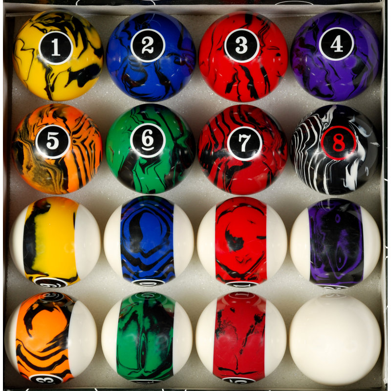 Iszy Billiards Dark Swirl Marble Pool Table Billiard Ball ...