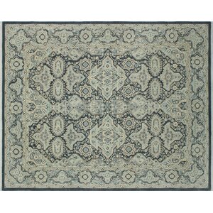 One-of-a-Kind Leann Hand-Knotted Charcoal Area Rug