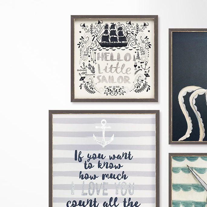 Harriet Bee Bridgeton Hello Little Sailor Embellished Stretched Framed Art Reviews Wayfair