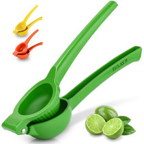 Green Glass Manual Fruit Juicer Hand Press Lemon Lime Orange Citrus Squeezer Measuring Mark Jug