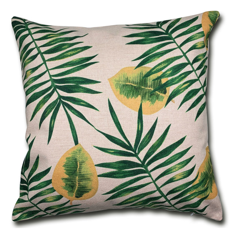 tropical leaf pillow