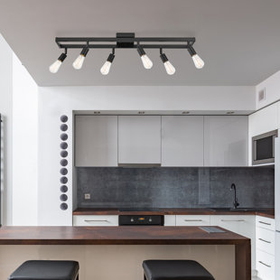 modern farmhouse kitchen track lighting