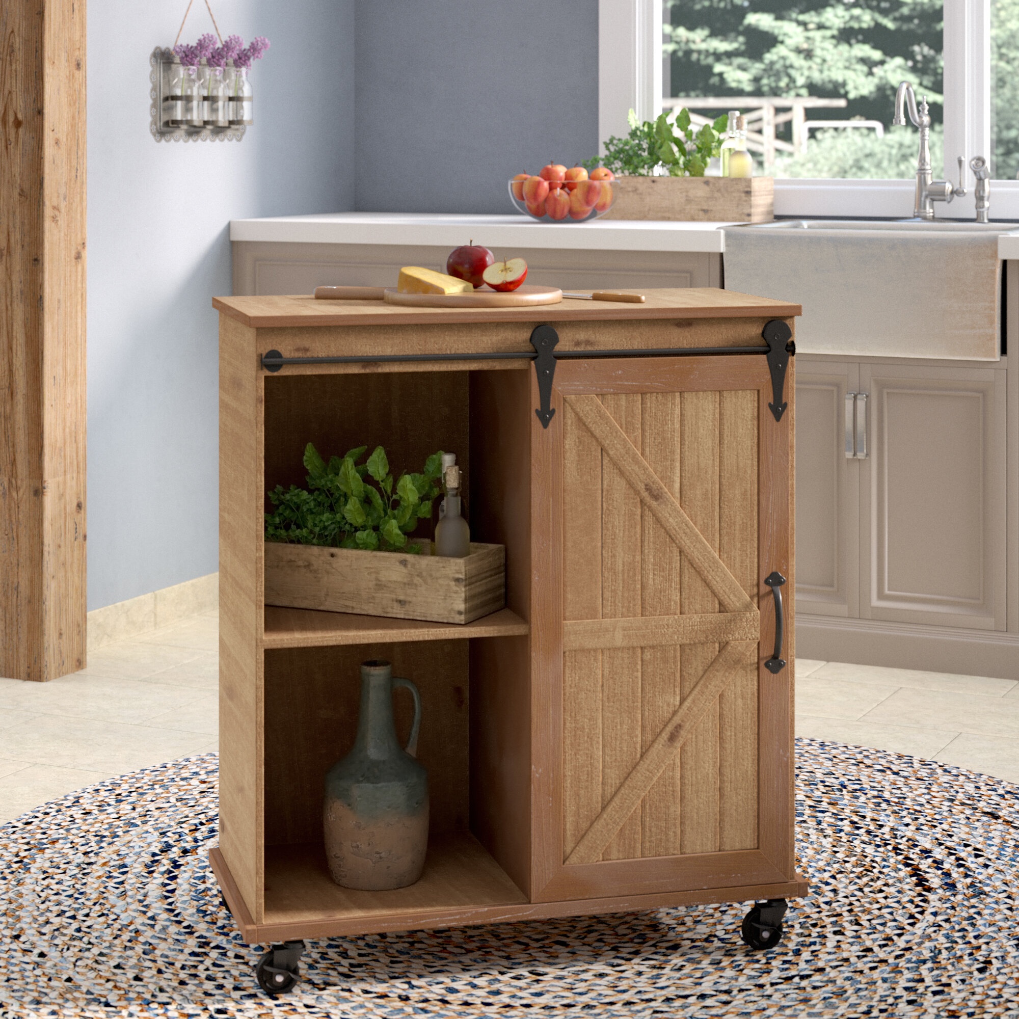 August Grove Aghan Multi Purpose Wooden Rolling Kitchen Cart Reviews Wayfair