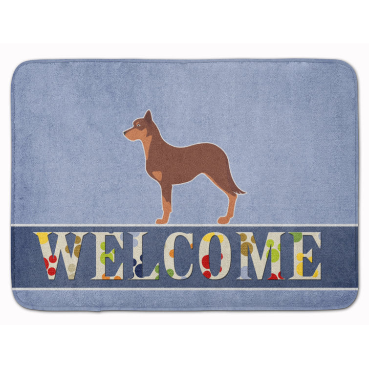 East Urban Home Australian Kelpie Dog Welcome Rectangle Microfiber Non Slip Bath Rug Wayfair
