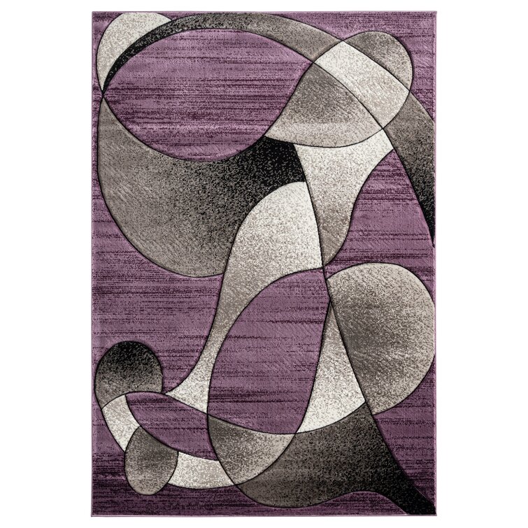 Wrought Studio Nekizia Abstract Area Rug In Purple Beige 