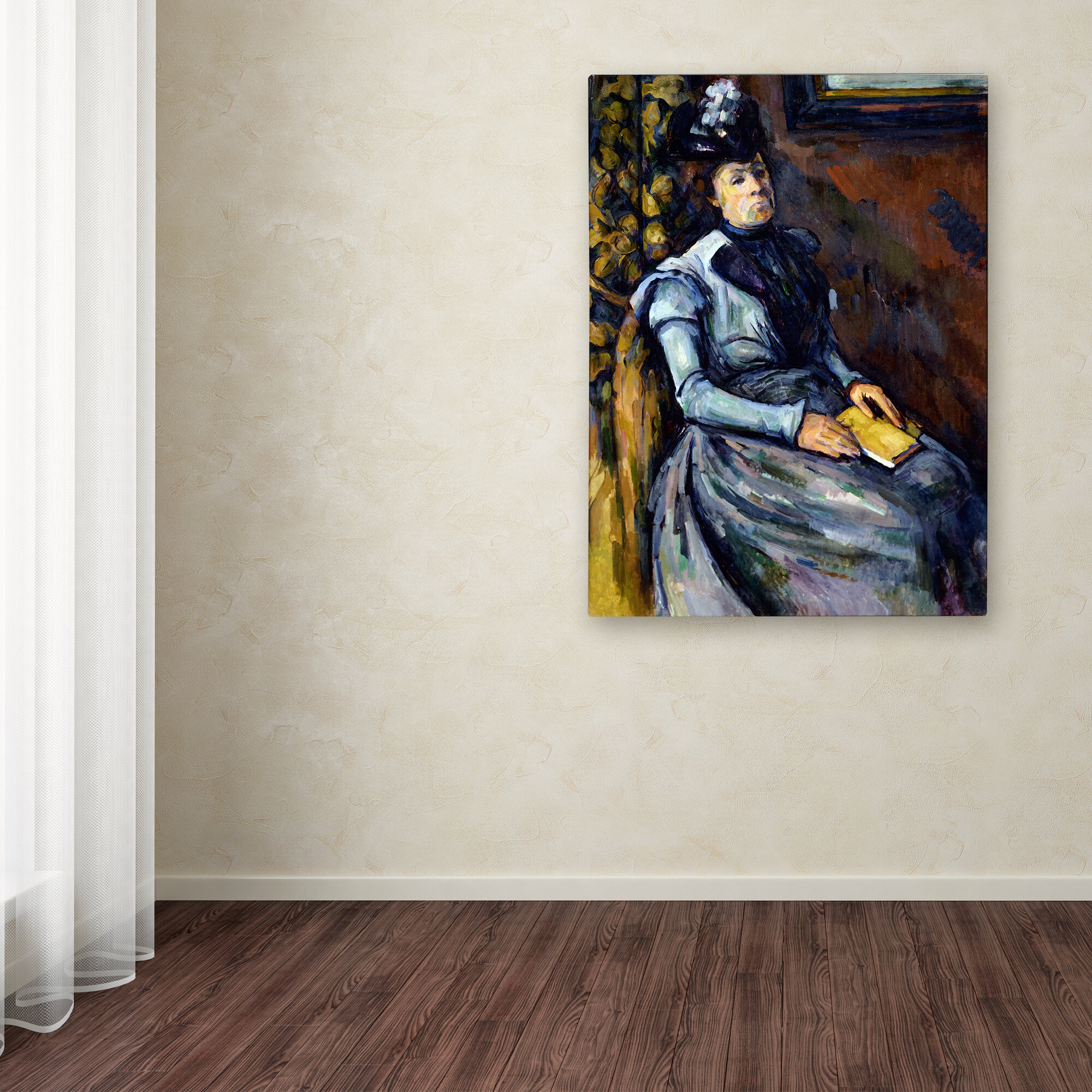 Vault W Artwork Seated Woman In Blue by Paul Cezanne - Wrapped Canvas ...