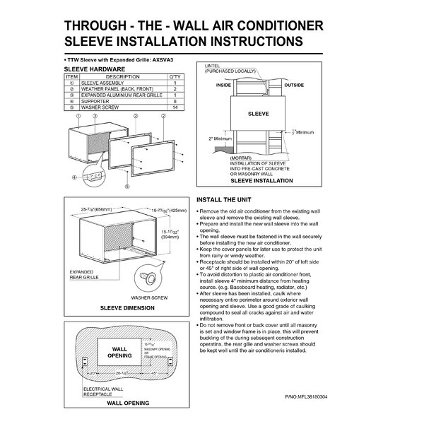Lg Air Conditioner Wall Sleeve Reviews Wayfair
