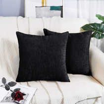 black chenille throw pillows