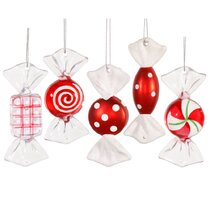 Double Red/White Candy Cane 14cm Christmas Tree Ornaments Pack x2 