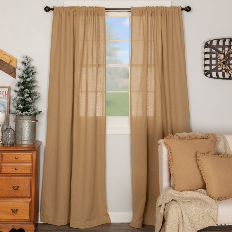 Gracie Oaks Lindenwold Solid Burlap Curtain Panels Reviews Wayfair