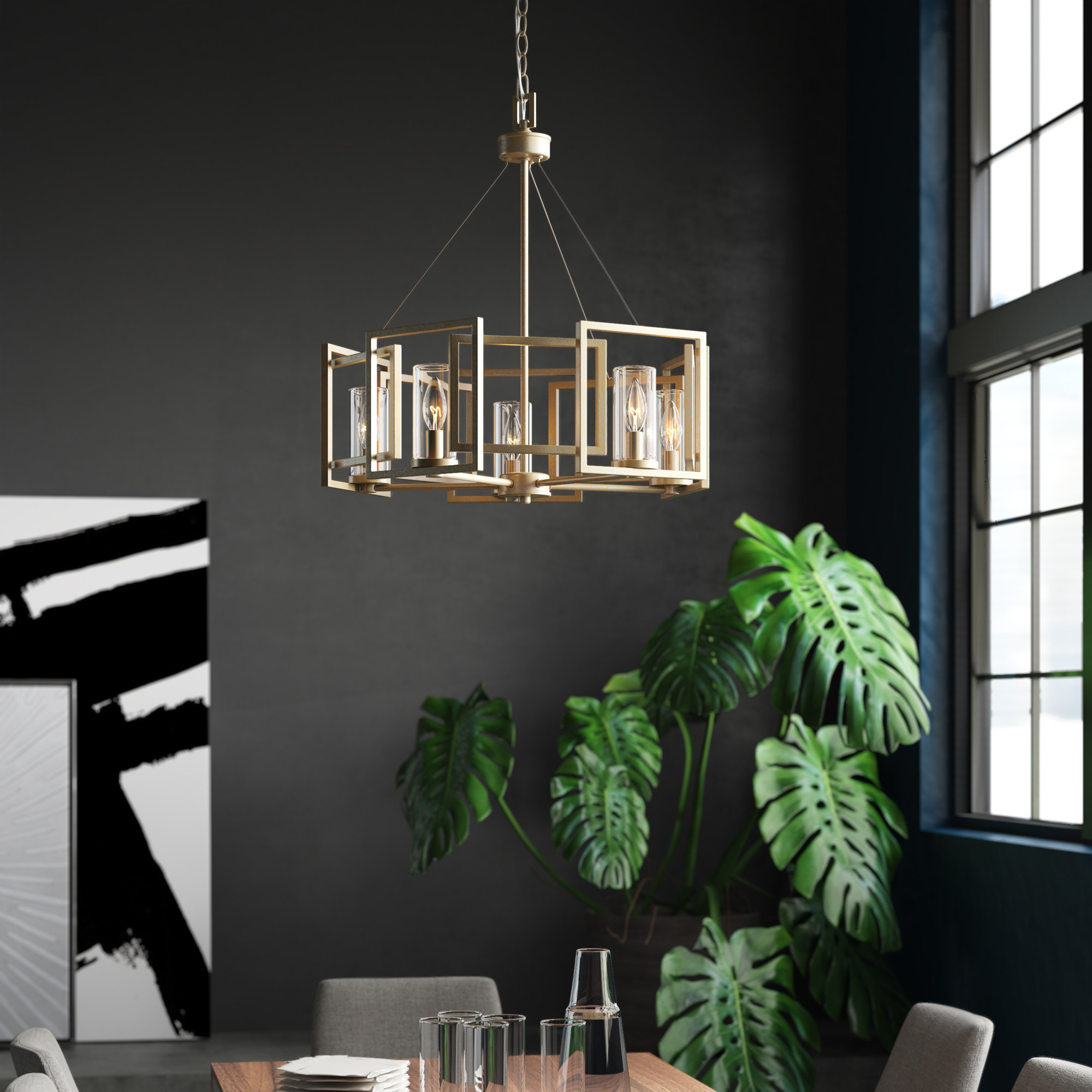 Mercury Row Wightman 5 Light Drum Chandelier Reviews Wayfair