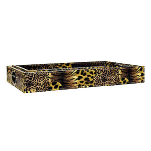 2 Piece Tiger Stripes Pattern MDF Rectangle Tray Set