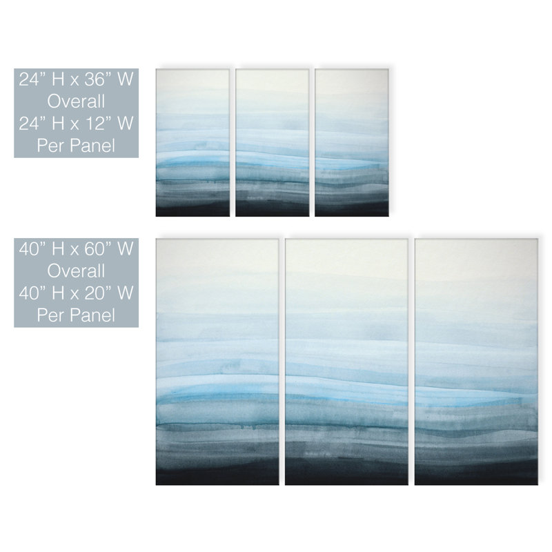 Coastal Mist 3 Piece Wrapped Canvas Painting Print Set Reviews