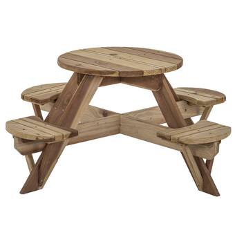 Freeport Park Brotherton Kids 4 Piece Wood Round Table And