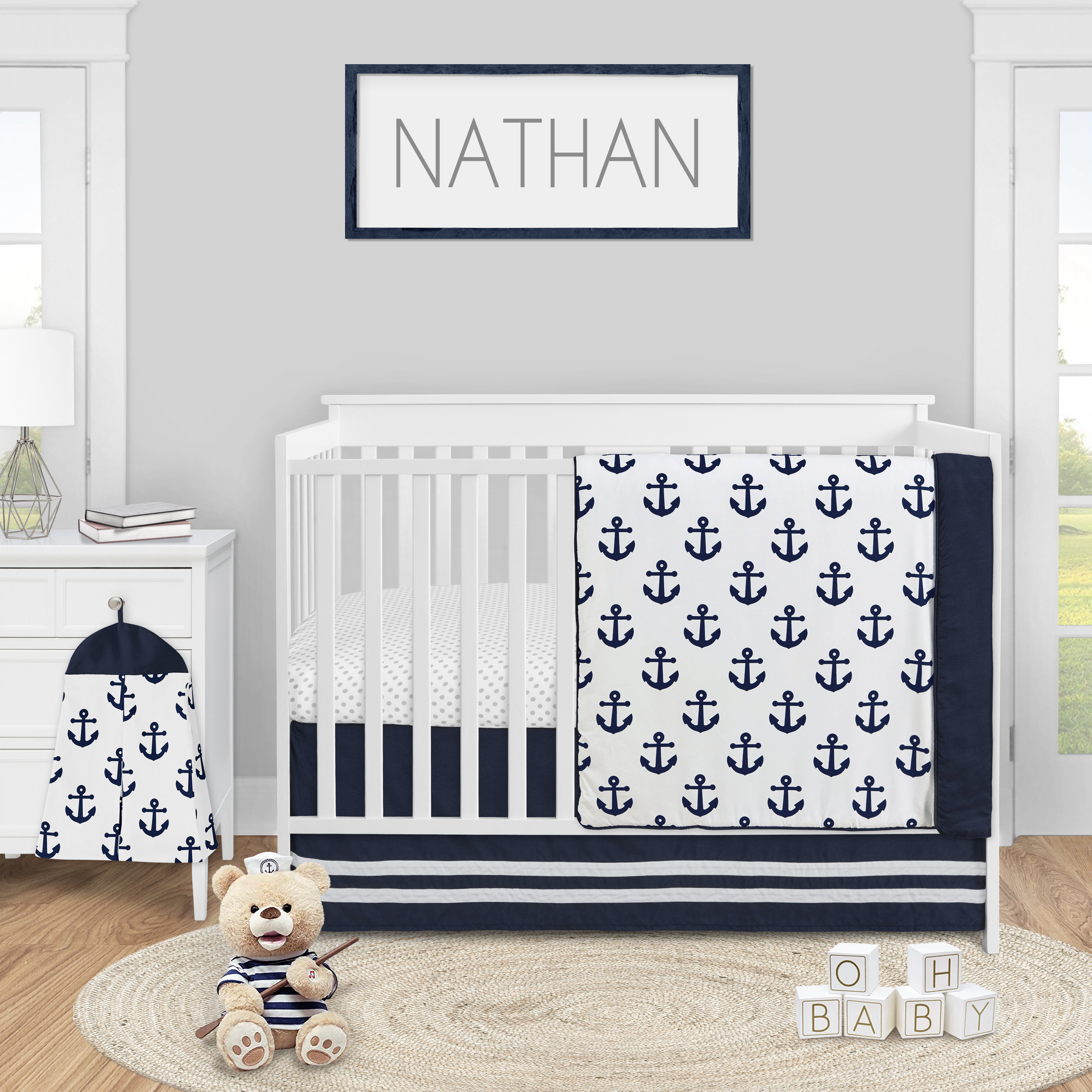 nautical crib bumper