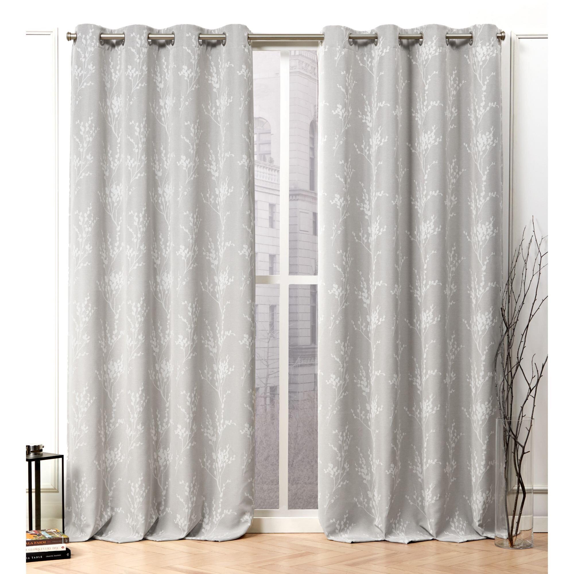 Nicole Miller Turion Floral Blackout Thermal Grommet Curtain Panels Reviews Wayfair