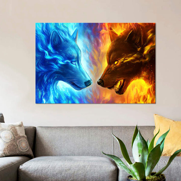 East Urban Home Fire And Ice Graphic Art Print On Canvas Wayfair