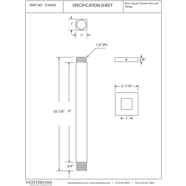 Polished Nickel Westbrass R304-05 Shower Arm Flange Sure Grip Style