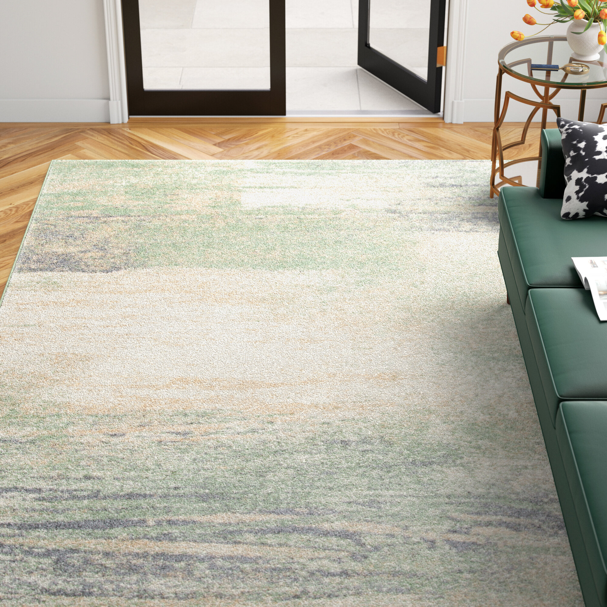 Latitude Run® Shroyer Power Loom Performance Ivory / Sage Rug & Reviews