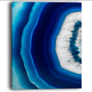 'Blue Agate Crystal' Graphic Art on Wrapped Canvas