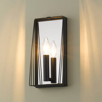 17 Stories Chorley 2 Light Dimmable Black Armed Sconce Wayfair