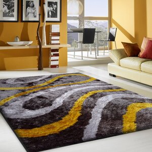 Hand-Tufted Gray/Yellow Area Rug