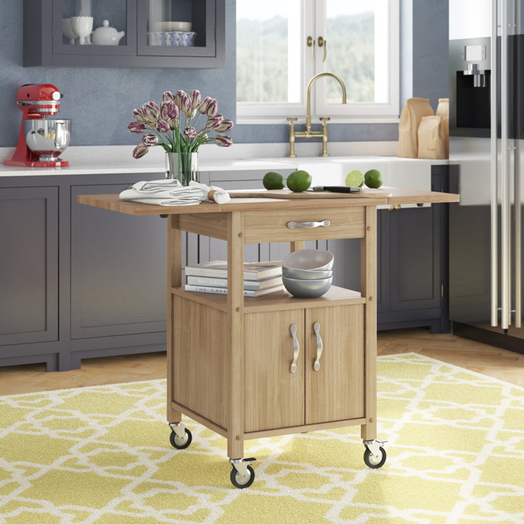 Red Barrel Studio Baca Kitchen Cart With Wooden Top Reviews Wayfair