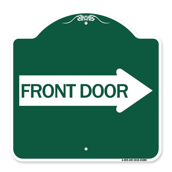 Signmission Designer Series Sign - Front Door (With Right Arrow ...