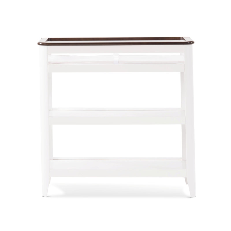 white modern changing table