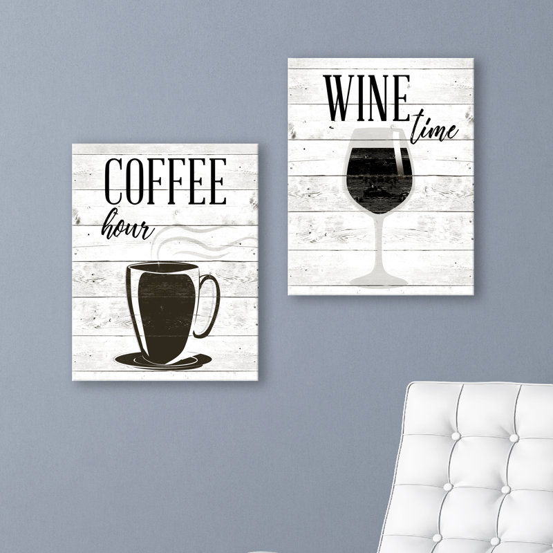 Winston Porter Coffee Hour And Wine Time 2 Piece Acrylic