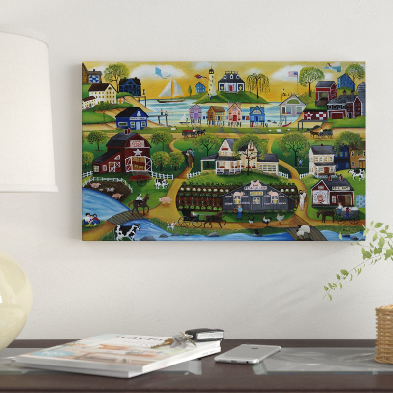 Winston Porter Picasso Folk Art Farm Acrylic Painting Print On