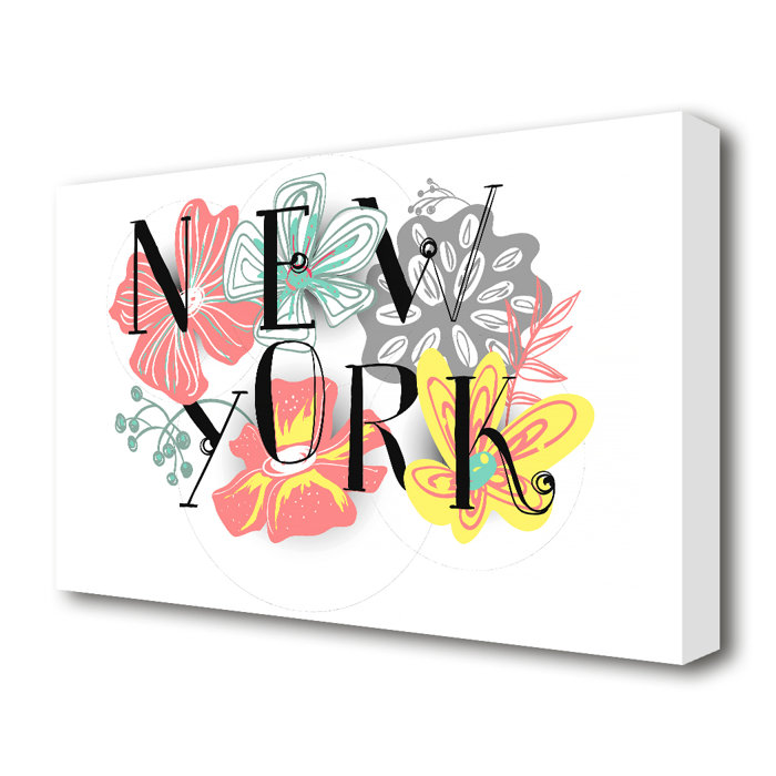 East Urban Home Flower City New York - Wrapped Canvas ...