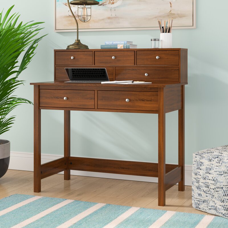 Beachcrest Home Strickland Secretary Desk With Hutch Reviews