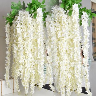 Details about   43" Artificial Silk Wisteria Fake Garden Hanging Flower Vine Home Wedding Decor 