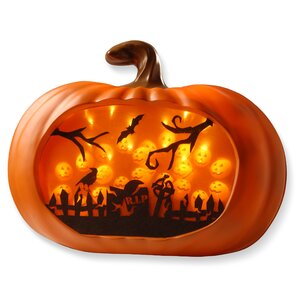 Lighted Pumpkin Wall Piece