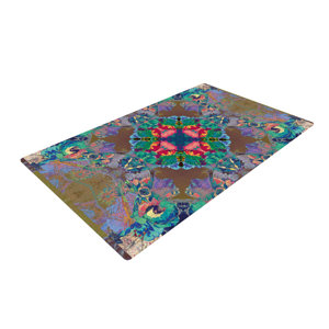 Danii Pollehn Flowery Floral Kaleidoscope Area Rug
