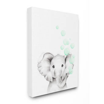 Isabelle Max Segal Cute Cartoon Baby Elephant Painting Kids Wall Decor Reviews Wayfair