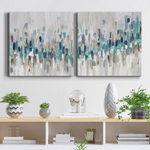 light blue and grey wall art