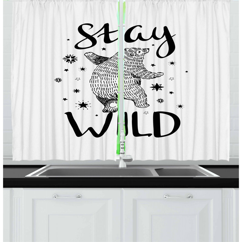 East Urban Home Bear 2 Piece Kitchen Curtain Wayfair