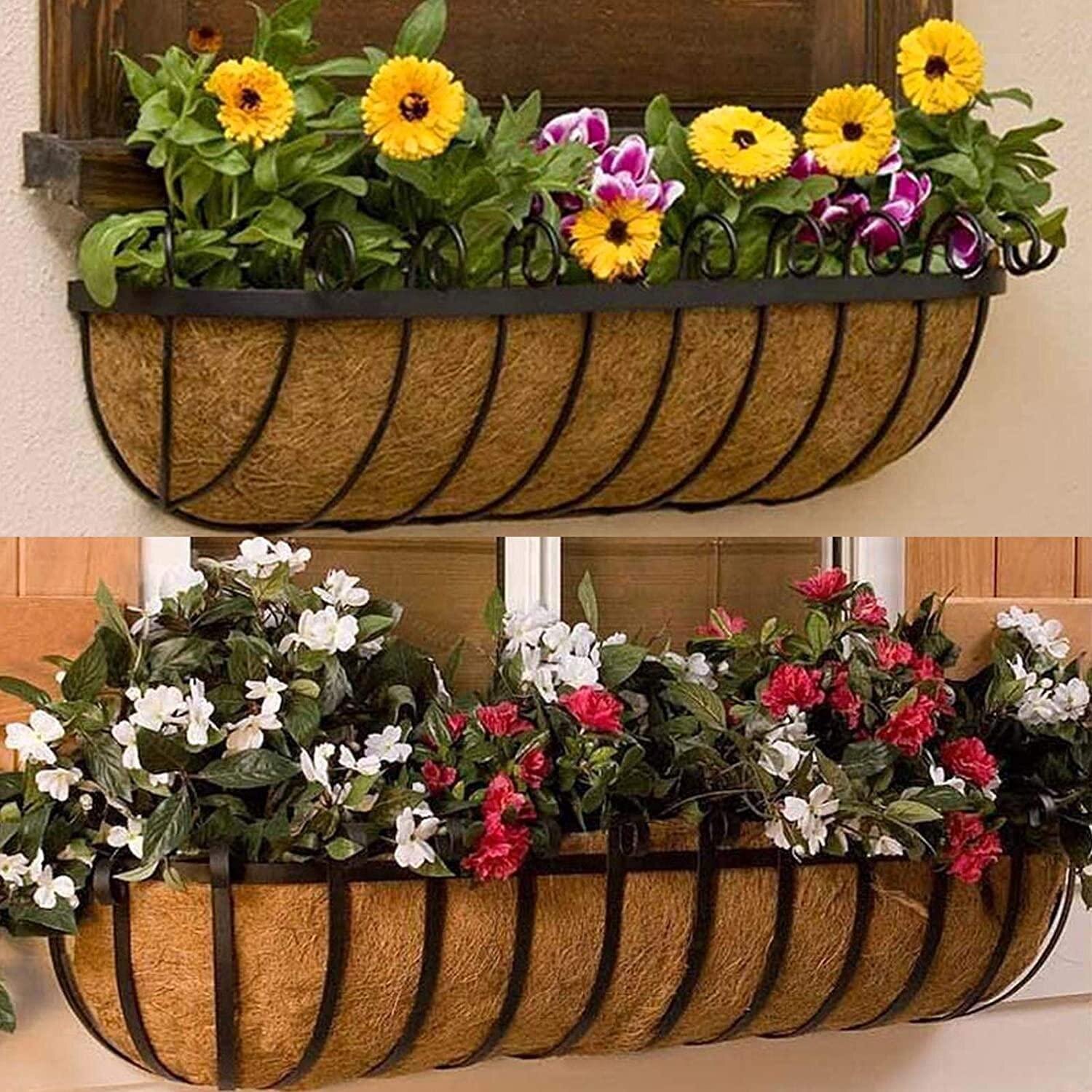 Hanging Garden Flower Basket Plant Baskets Plants Bracket Mounted Pot Container