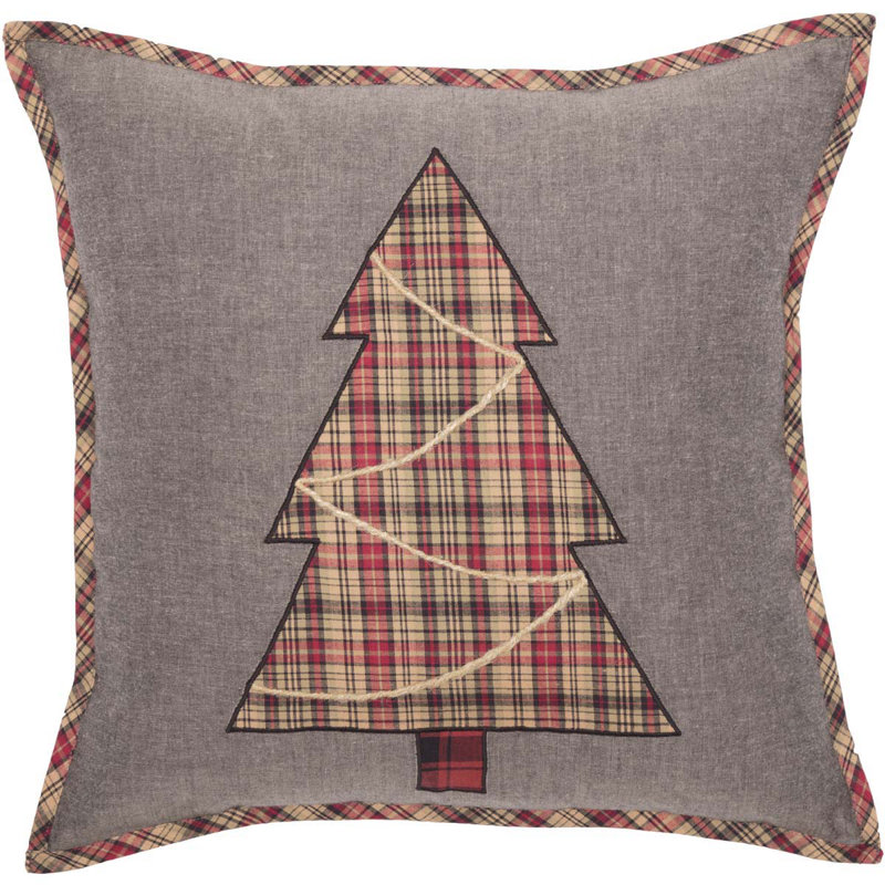 Nettleton Tree 100% Cotton Throw Pillow. Holiday decor inspiration with plaid, checks, and tartans! Come be inspired by this classic pattern for Christmas decorating. #plaid #christmasdecor #holidayinspiration #checks #decorating #inspiration