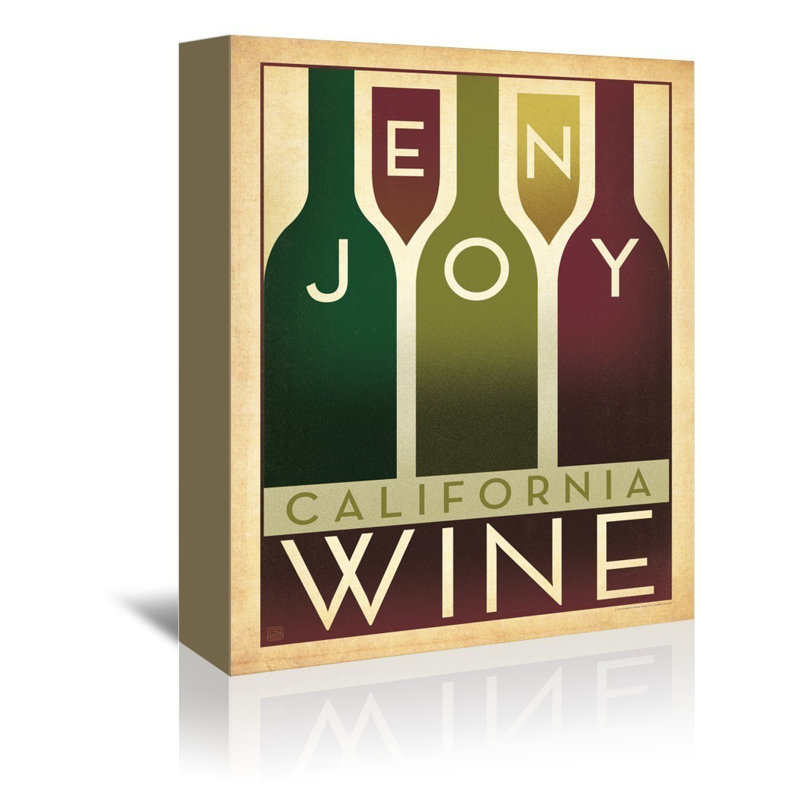 East Urban Home Enjoy Wine Vintage Advertisement On Gallery Wrapped Canvas Wayfair