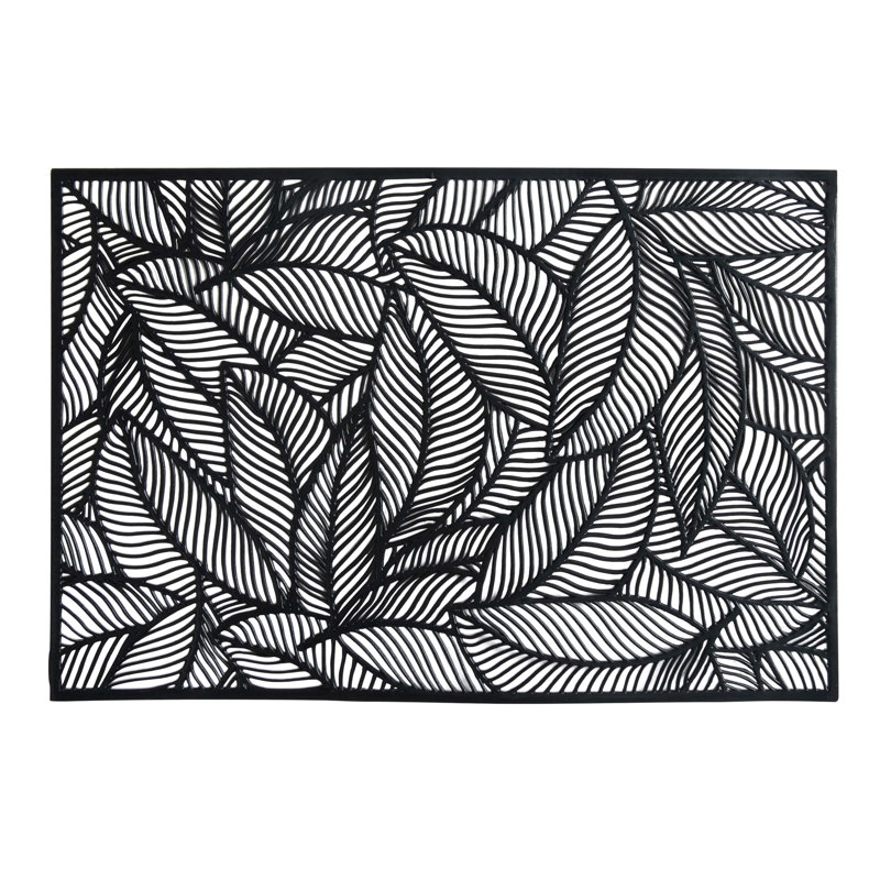 4 Piece Vinyl Placemat Set Color: Black