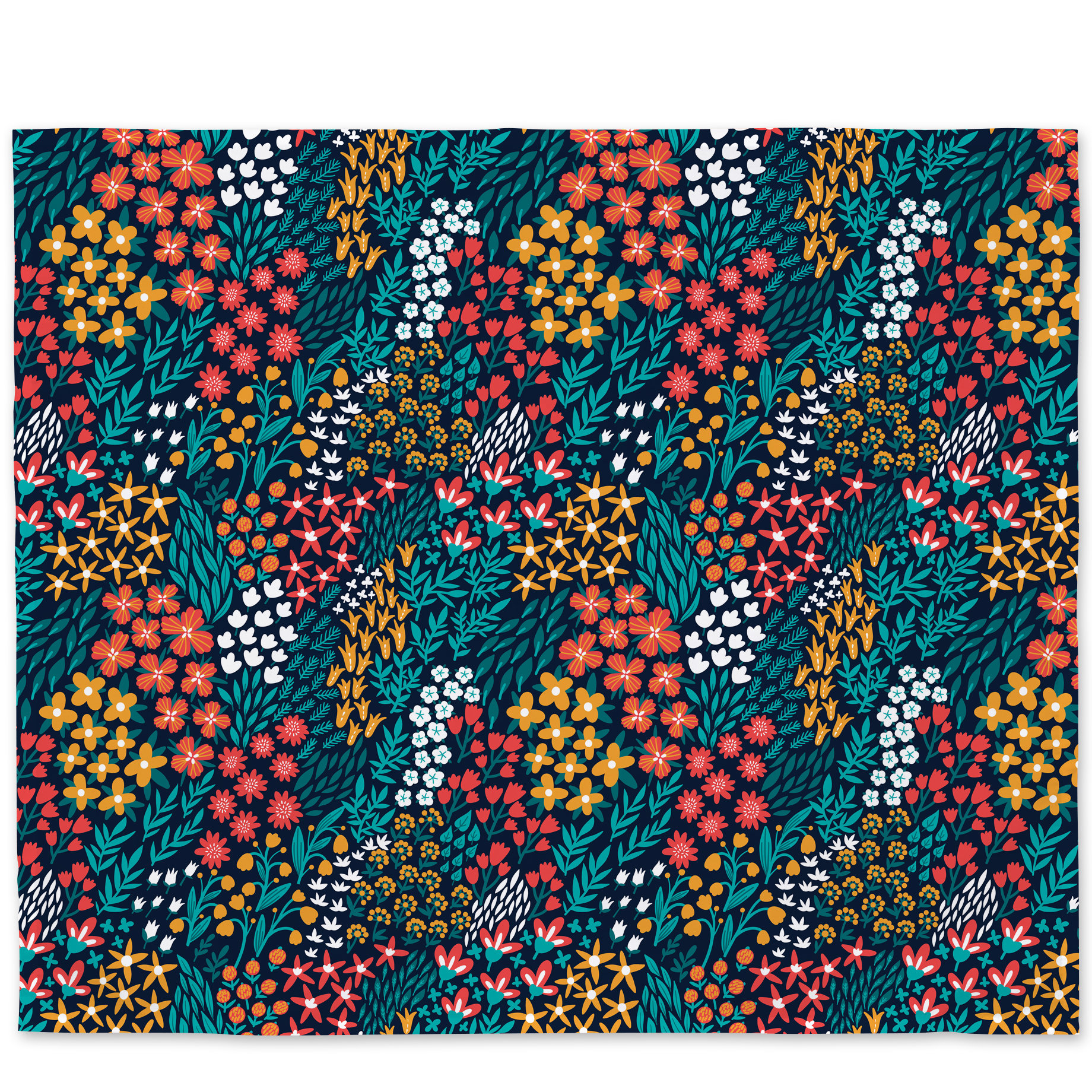 large floral tapestry