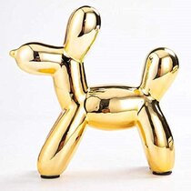 Ceramic Balloon Dog Animal Figurine Ornament for Home Decor-Rose Gold 