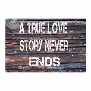 Suzanne Carter True Love Contemporary Typography Brown/White Area Rug