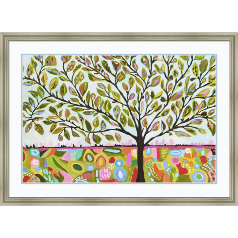 Latitude Run Tree Abstract Framed Acrylic Painting Print On Wood