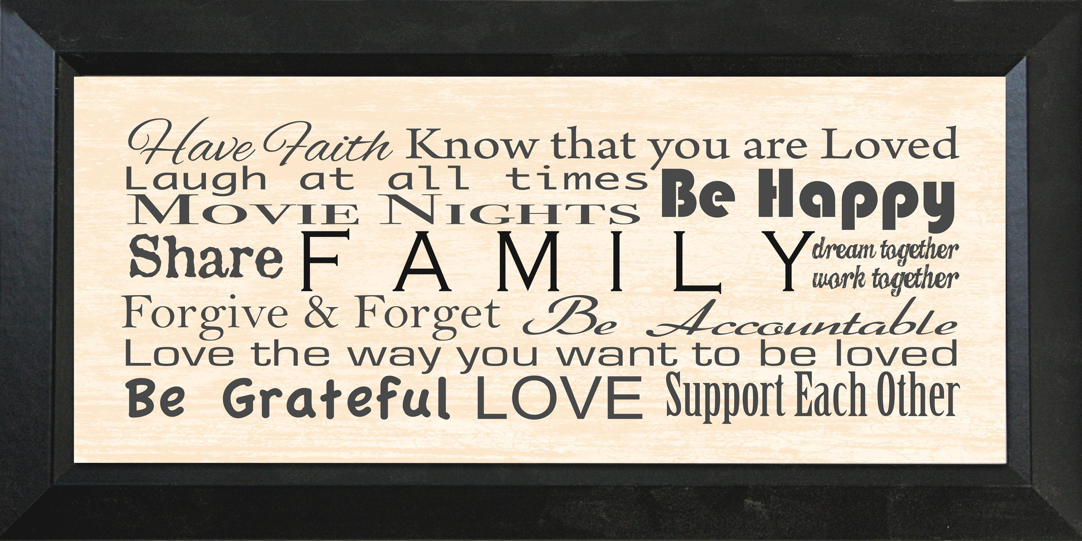 Winston Porter Dropship Be Happy Family Quotes Picture Frame Textual Art Wayfair